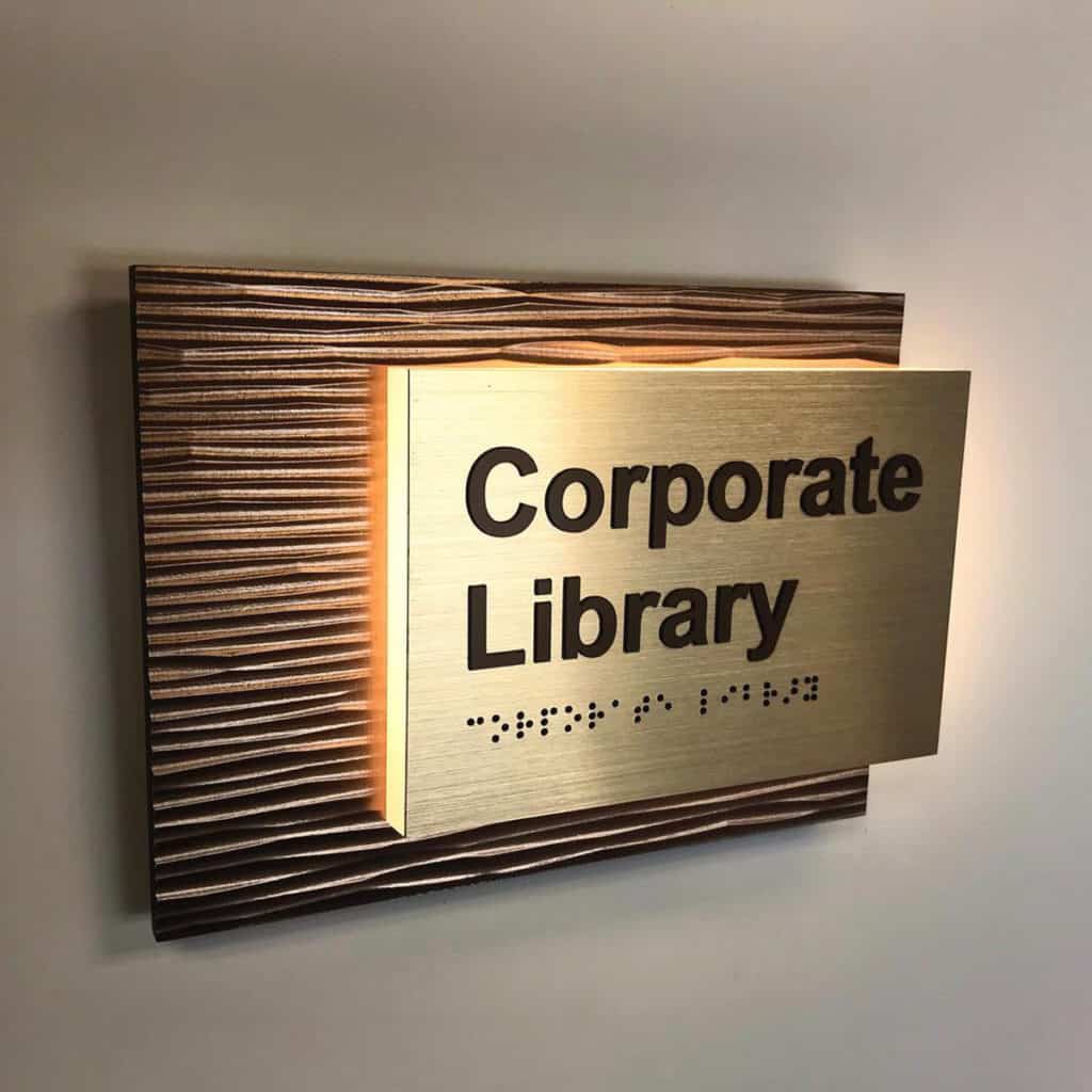 ADA Library sign
