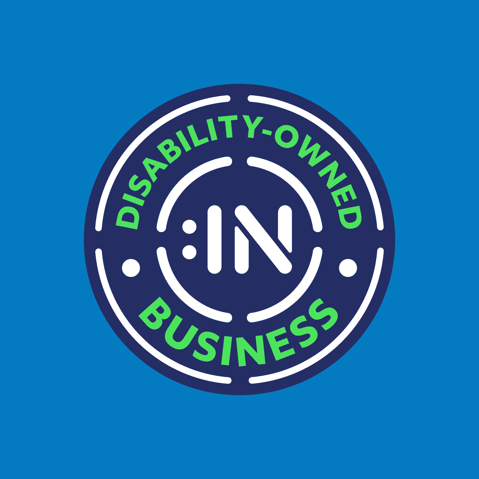 Disability owned business logo.