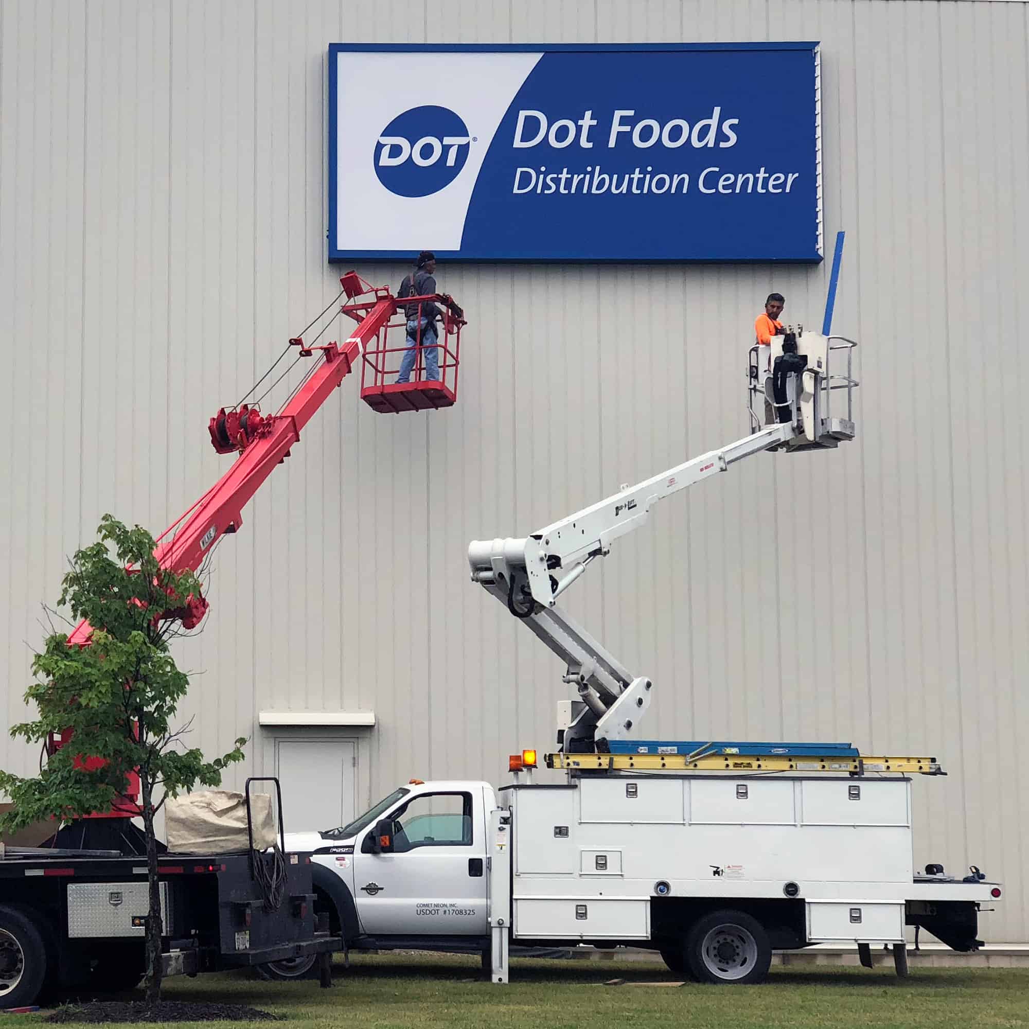 Installation of Dot foods distribution center in Sacramento, California.