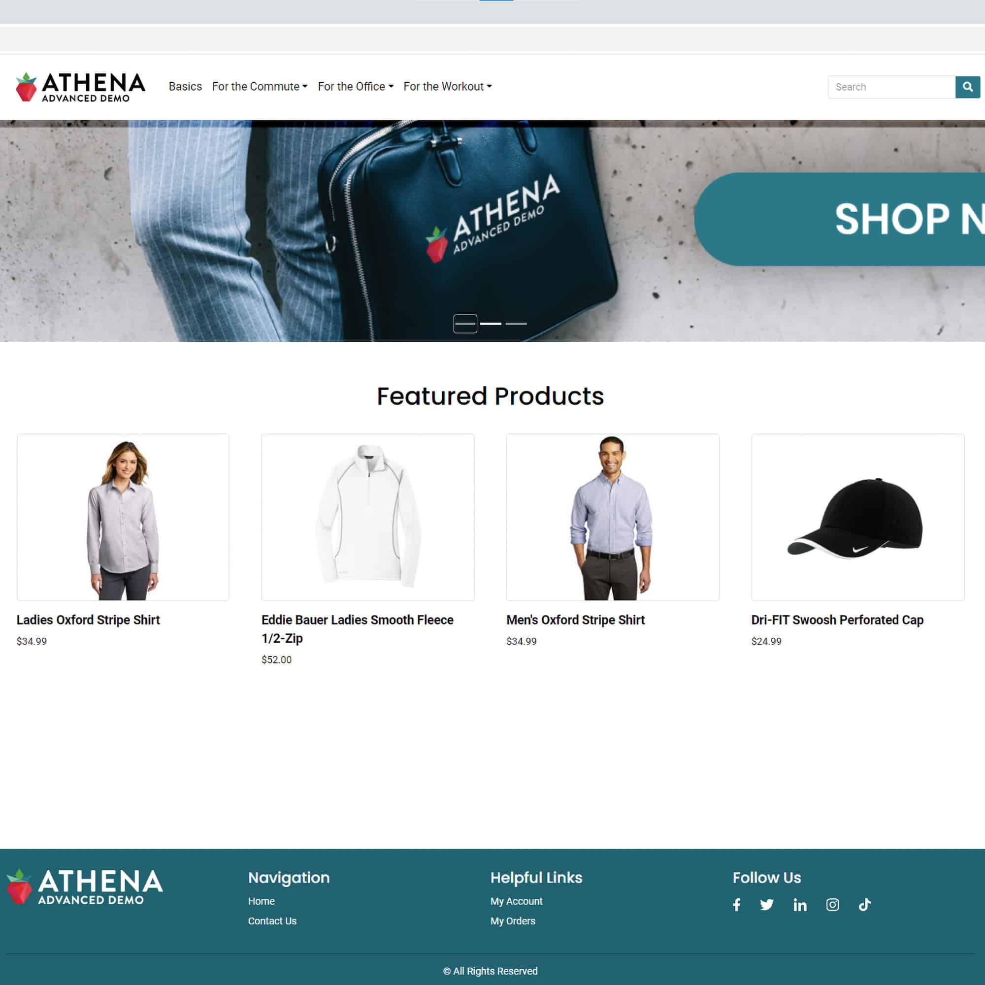 A store page for ahena products.