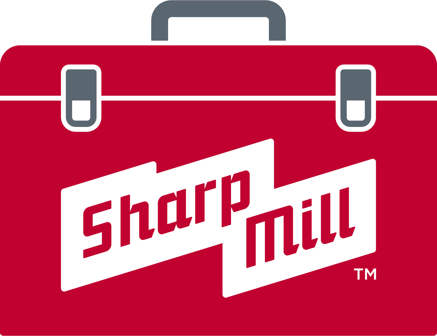 Sharp mill logo with a red briefcase.